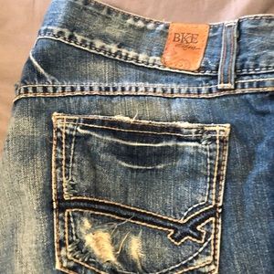 Bke distressed bootcut jeans
